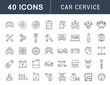 Set Vector Flat Line Icons Car Service