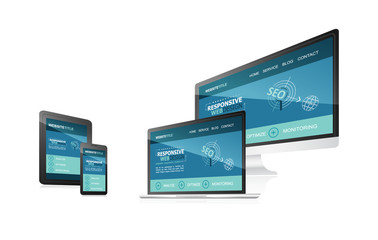 Poster - Responsive web design with different devices.