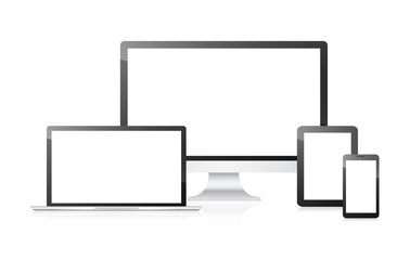 Poster - Computer, notebook, tablet and phone.
