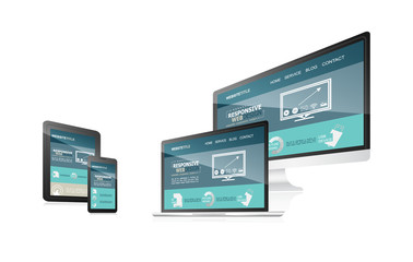 Poster - Responsive web design with different devices.