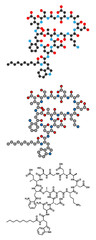 Poster - Daptomycin antibiotic drug molecule.