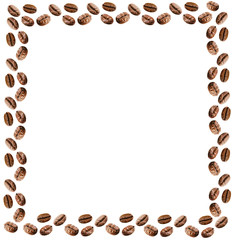 Poster - Frame made of coffee beans isolated on white