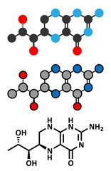 Sticker - Tetrahydrobiopterin (sapropterin) phenylketonuria drug molecule.