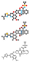 Poster - Simeprevir hepatitis C virus (HCV) drug molecule.