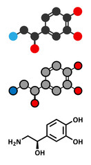 Sticker - Norepinephrine (noradrenaline, norepi) hormone and neurotransmitter molecule