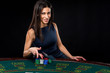 © nazarovsergey - sexy woman with poker cards and chips