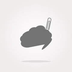 Poster - Comic speech bubble sign icon. Chat think symbol. Circle flat button with shadow. Modern UI website navigation