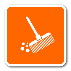 Poster - broom orange flat design modern web icon