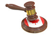 Wooden Gavel with Flag of Canada, 3D rendering