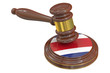 Wooden Gavel with Flag of Costa Rica, 3D rendering
