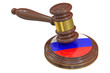 Wooden Gavel with Flag of Russia, 3D rendering
