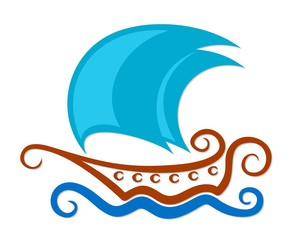 Wall Mural - Logo of sailing vessel. 