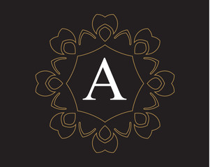 Sticker - monogram vintage letter A logo