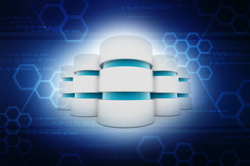 Poster - 3d rendering database storage illustration
