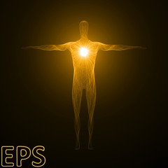 conceptual illustration of spiritual energy. golden color versio