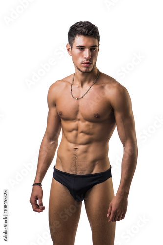 Fotografie, Obraz Handsome, fit young man in underwear isolated on white