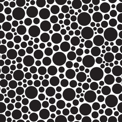 Wall Mural - Circle background, seamless pattern, black and white, vector illustration