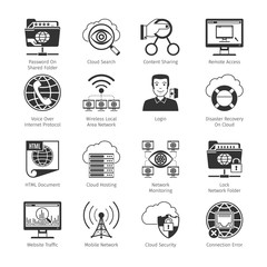 Poster - Internet  And Network Black Icons