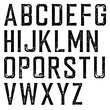 © pashabo - Vintage retro typeface. Stamped alphabet, scratched. Isolated on