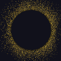 Aufkleber - Circle label design template. Circle with gold glitter particles
