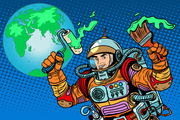 green earth ecology astronaut