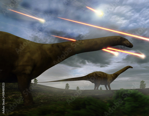 Fotografie, Obraz Extinction Of The Dinosaurs Meteor Shower