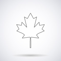 Wall Mural - Canadian maple leaf icon silhouette with shadow,isolated on a white background, vector illustration stylish for web design
