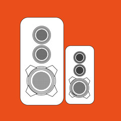 speakers columns isolated design 