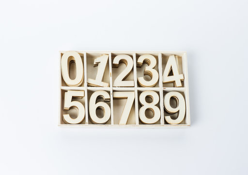 numbers numerals from wood