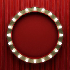 Wall Mural - Shining round retro banner. 3D illustration