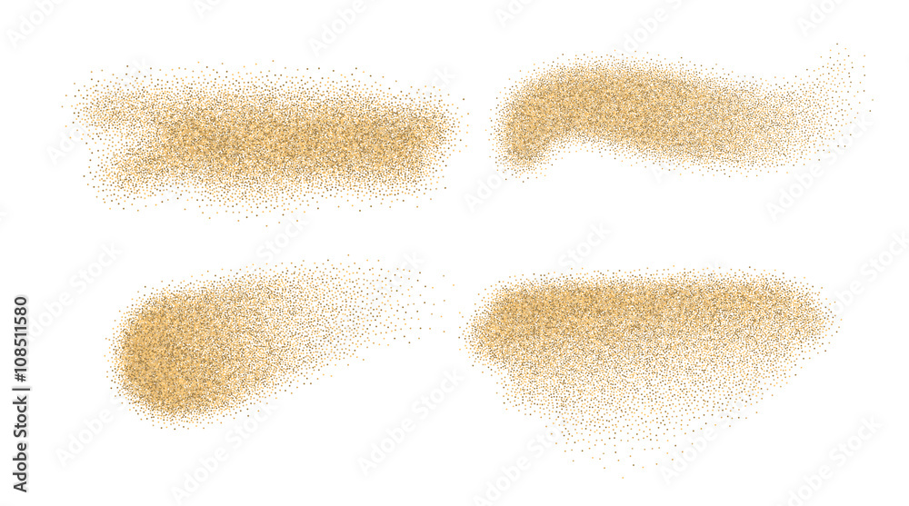 Sand vector elements. Sand stains isolated on white background. - obrazy, fototapety, plakaty 