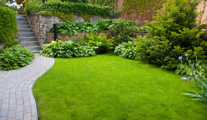 Poster - Garden  path with grass