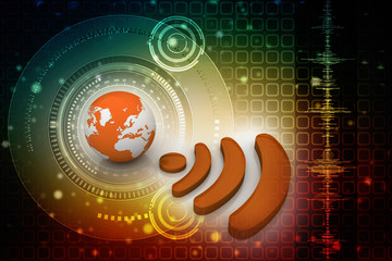 Aufkleber - 3d illustration WiFi symbol sign