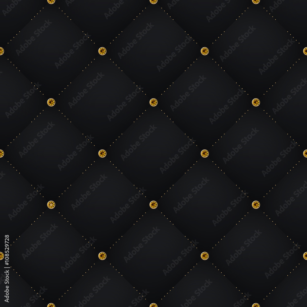 Seamless luxury dark black pattern and background with gold diamond ...