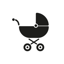Pram Icon. Baby Buggy Vector Design. Baby Carriage Symbol. Web. Graphic. JPG. AI. App. Logo. Object. Flat. Image. Sign. Eps. Art. Picture