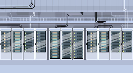 Fototapete - Data Center Technical Room Hosting Server Database