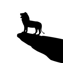 Vector Illustration Of Isolated Lion Silhouette