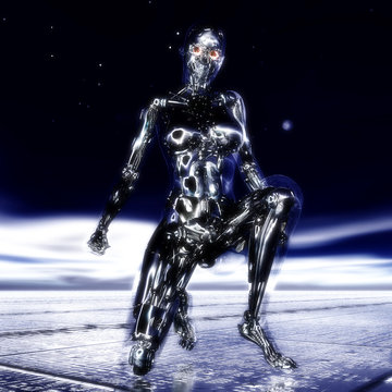 3D Illustration; 3D Rendering of a Cyborg