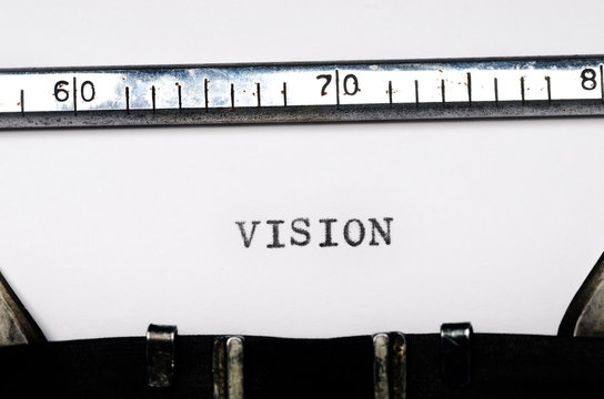 word vision typed on typewriter