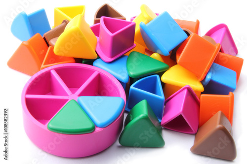 Cuadros en Lienzo Trivial Pursuit pieces on a white background