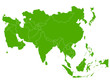 アジア　地図　緑　アイコン