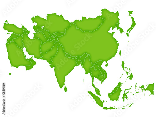 アジア 地図 緑 アイコン Stock Vector Adobe Stock