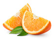 Orange fruit slice isolated on white.