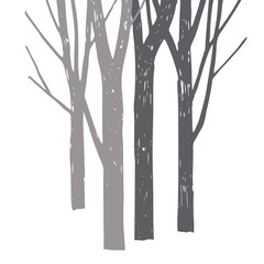 Vector silhouette of trees.