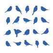 Vector set of bird silhouettes.