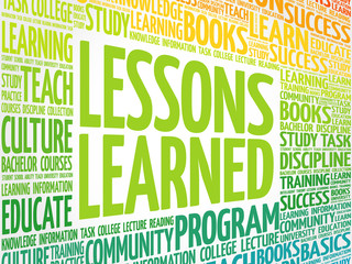 Wall Mural - lessons learned word cloud, education concept