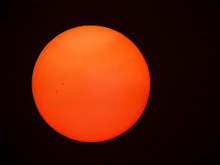 BANGKOK THAILAND, March 21,2016 : The Sun Seen From Planet Earth, With Sunspots Visible As Dark Spots Compared To Surrounding Regions (Real Photo With My Camera No NASA Images Used)