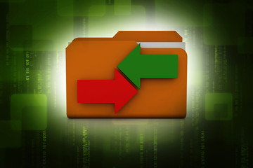 Poster - 3d rendering folder with documents