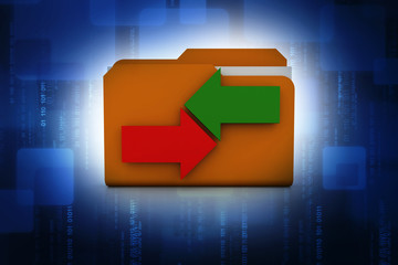Poster - 3d rendering folder with documents