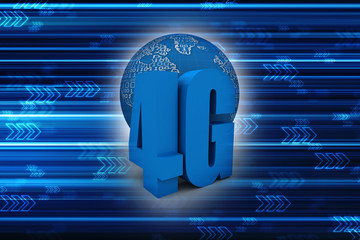 Poster - 3d rendering 4G symbol wifi